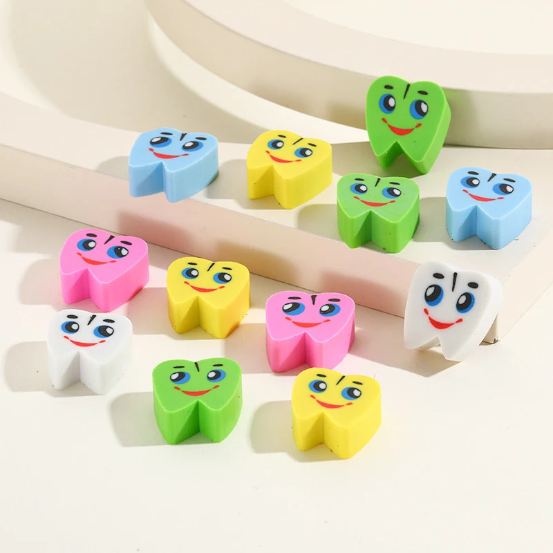 어금니 모양의 치아 고무 지우개, 치과의사 치과 진료소 학교 선물, 학생용 고무, 사무용품, 20 개/봉지