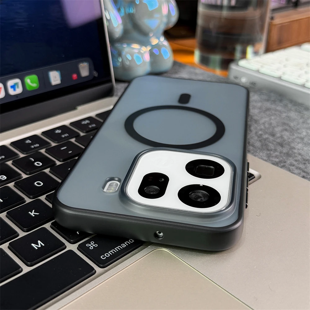 Matte Translucent Anti-Fingerprint Magnetic Wireless Charging Phone Case