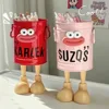 1 Pc cartoon pen holder, simple storage holder, for office storage, desk storage, home study storage (random letter stickers) 2