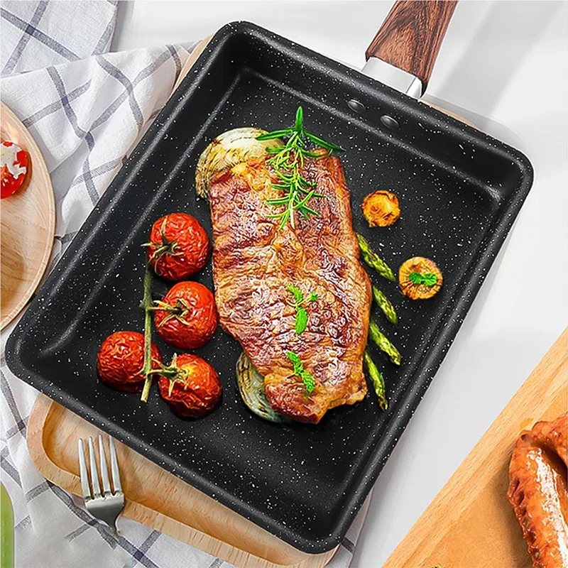 Japanese Tamagoyaki Flat Pan Traditional Egg Roll Frying Pan Non-Stick Meifashi Square Omelette Breakfast Cookware 4