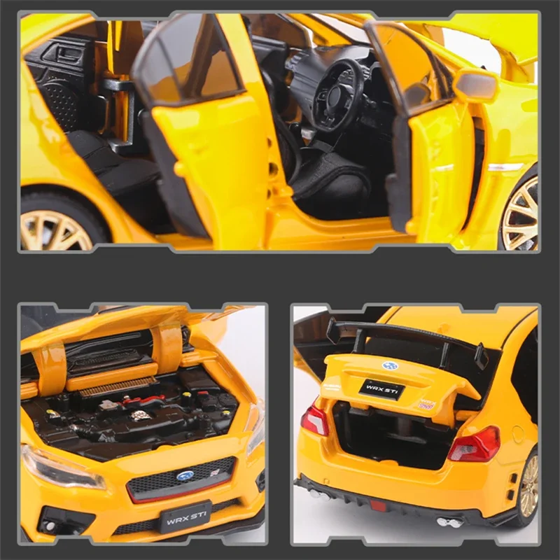 1/32 Subarus WRX STI Alloy Sports Car Model Diecast Simulation Metal Toy Race Car Model Sound and Light Collection Children Gift 5
