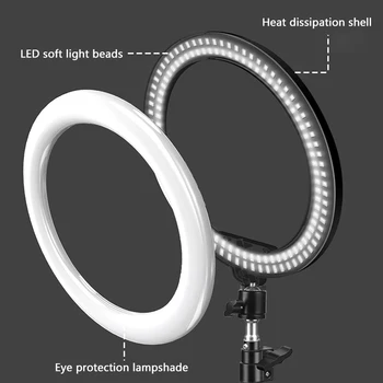 10inch Selfie Ring Light with Optional Tripod, Photography Fill Light Led Ring Lamp Ringlight for Video Recording Live Broadcast - Image 4