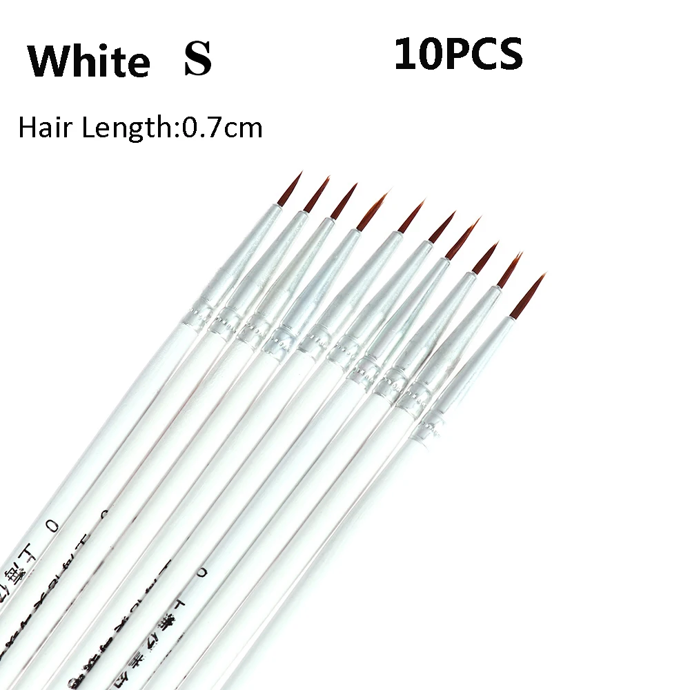 Set of 10 Nylon Fine Point Art Brushes