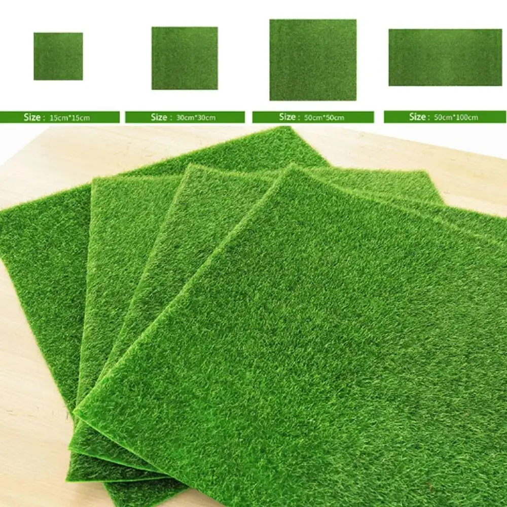 Durable DIY Green Grass Mat Artificial Lawns Carpets Fake Sod Simulation Moss Lawn DIY Micro Landscape Home Floor Decor