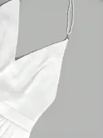 Women's Elegant Backless Satin Jumpsuit with Pearl Button Chain - Image 6