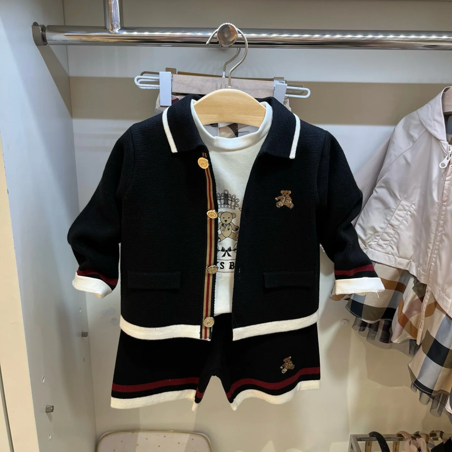 سترة محبوكة أنيقة وبنطلون بخمس نقاط تفصيلية، طقم فاخر للأولاد، ملابس قطنية غير رسمية للربيع والخريف للأطفال