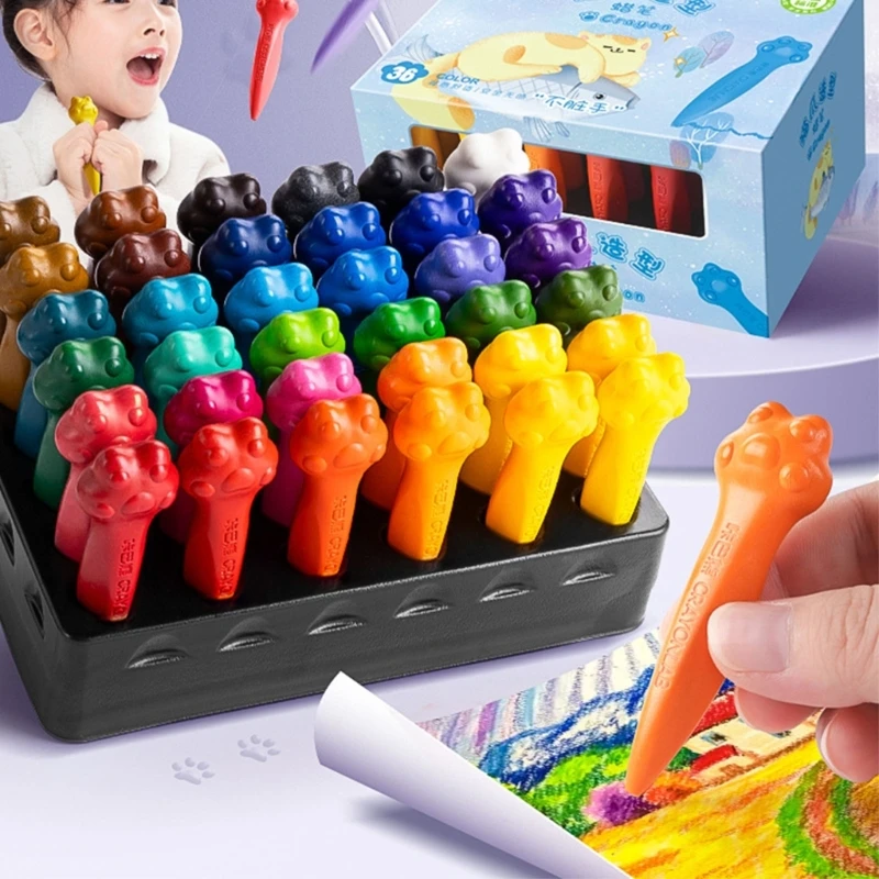 Washable Crayons Toddlers Drawing Crayons for Drawing and Crafts Colouring Pencil Kids Educational Drawing Painting Pens F19E 3