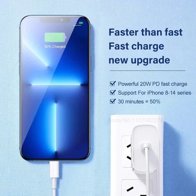 Chargeur d'origine pour Apple, charge rapide, câble de pluie de type C