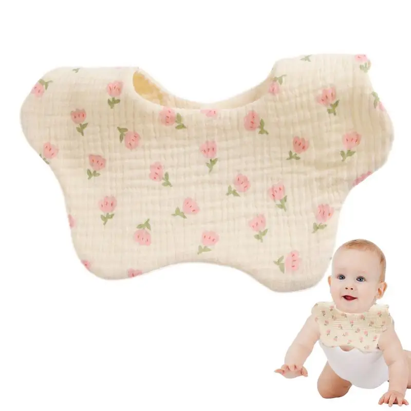 

Cotton Gauze Bibs Breathable Feeding Cartoon Bibs Soft Dribble Bibs Clear Patterns Multi-function Bibs For Kids Drinking Milk