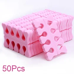 Soft Sponge Nail Art Toe Separators - Manicure & Pedicure Beauty Tool Kit (50Pcs-Pink)