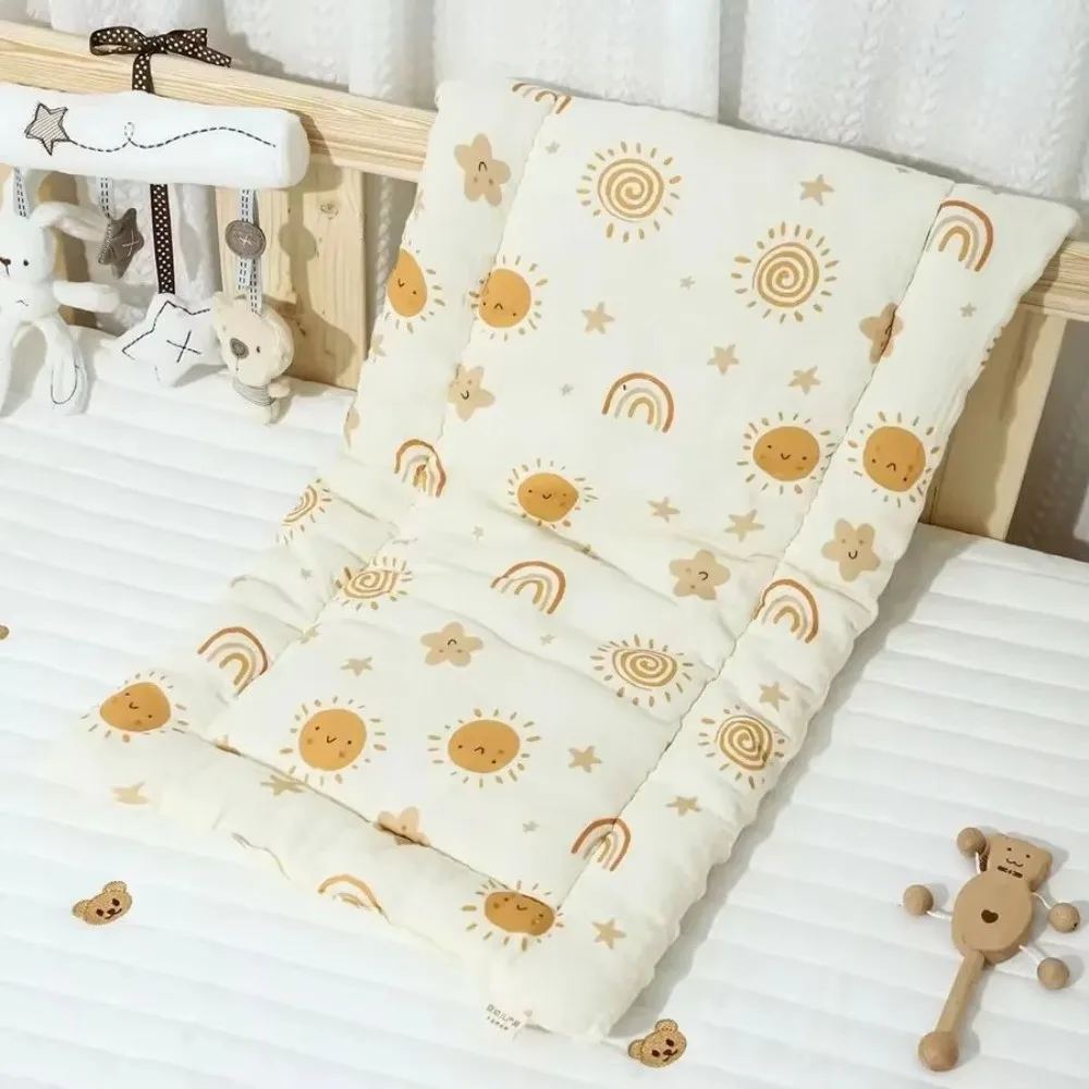 Universal Cartoon Baby Stroller Cushion Rainbow Flower Trolley Mattress Soft Square Baby Seat Cushion Seat Liner