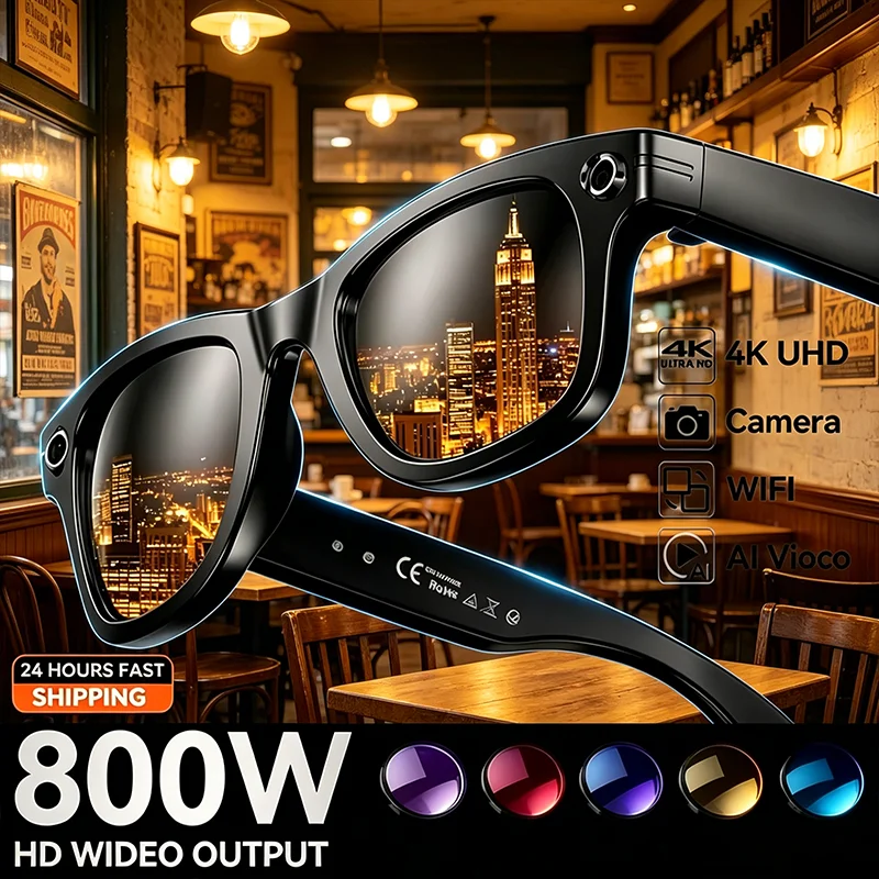 4K Camera AI Glasses Color-Changing Smart Translation Glasses Photo Video Recording Waterproof Call Smart Sunglasses 1