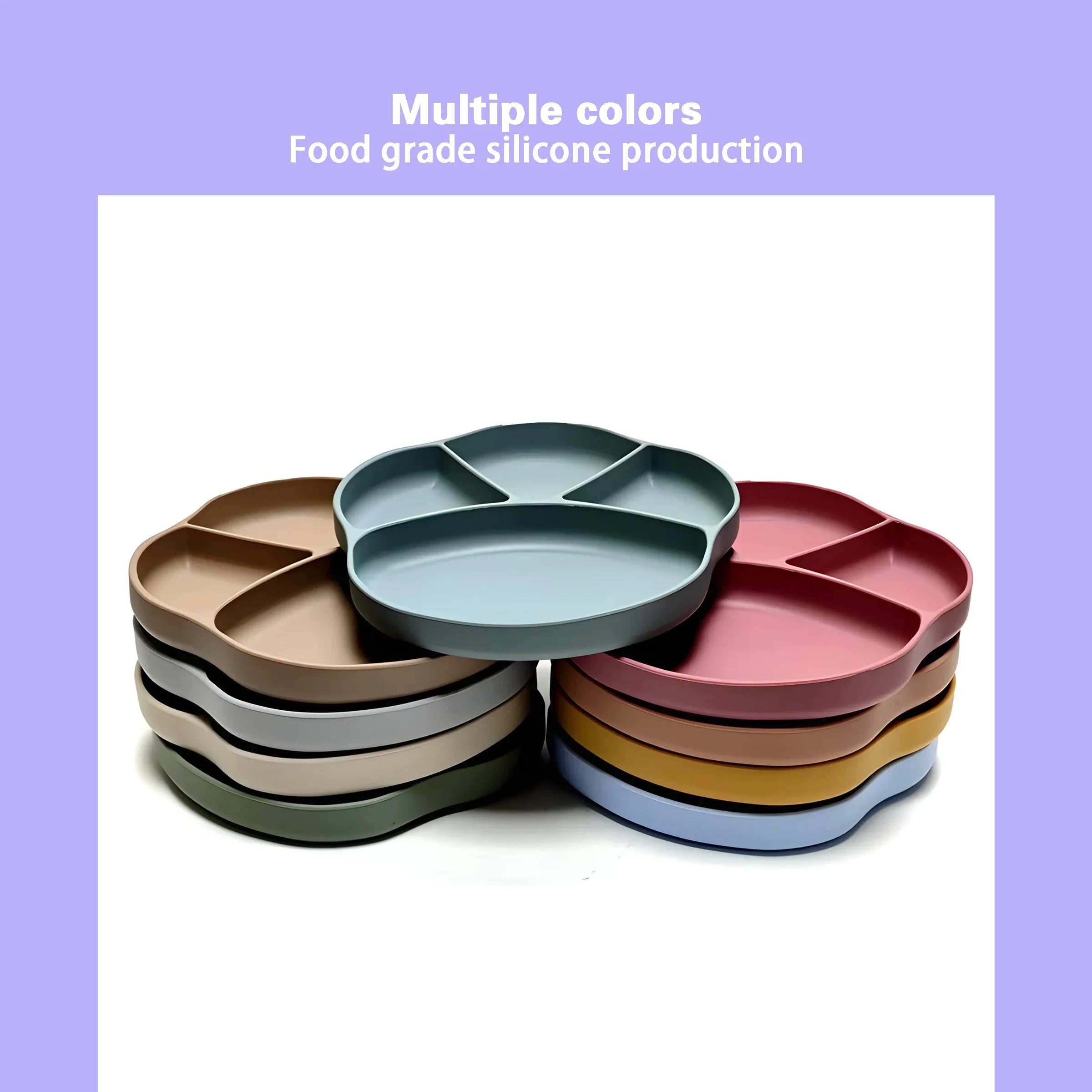 Silicone Children's Meal Plate Supplemental Meal Plate Children's Suction Cup Silicone Meal Plate Drop-proof Suction Cup Bowl 3