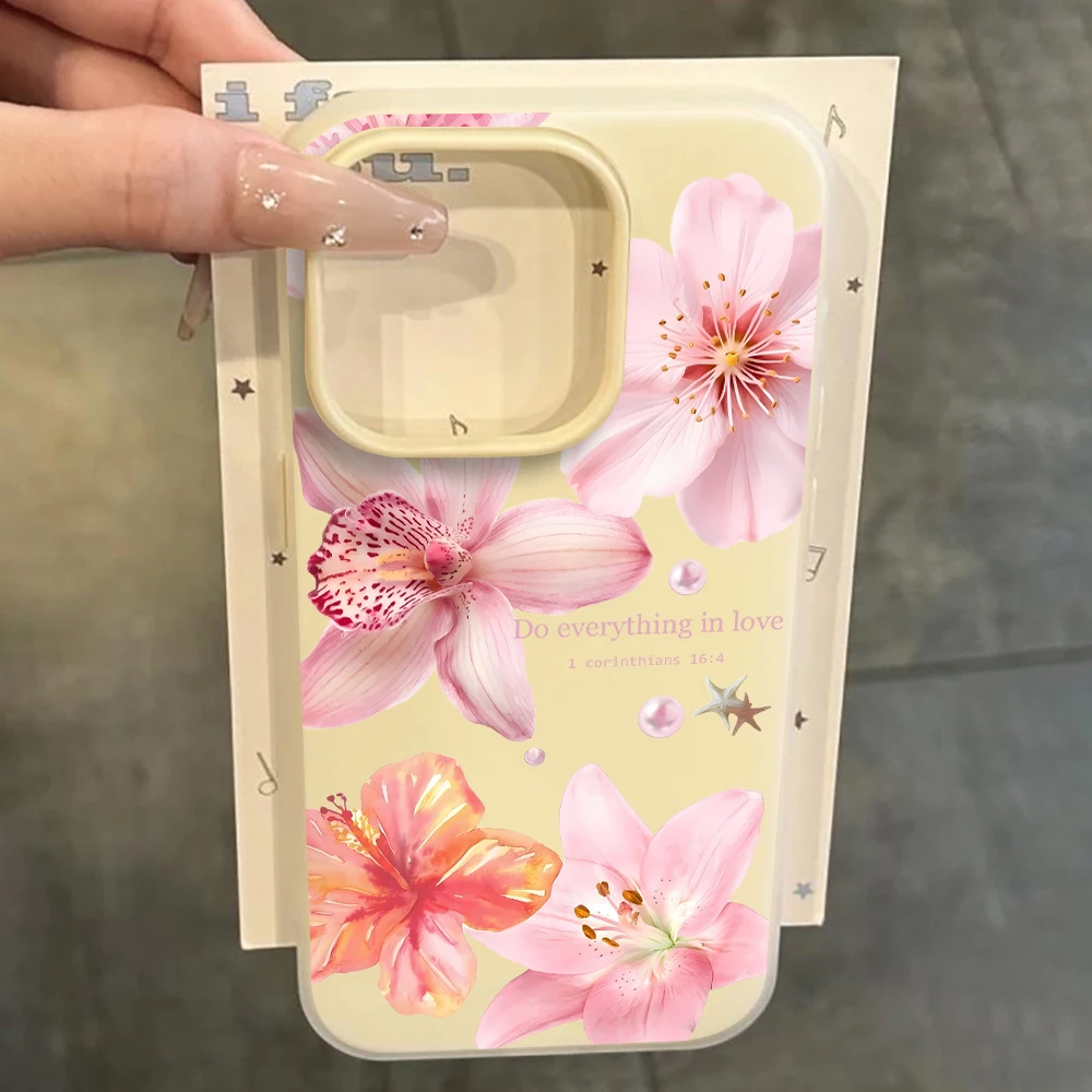 Pink Lily Flower Shockproof Phone Case - Elegant and Durable Cover
