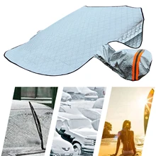 

Car Windshield Snow Cover Thicker Windshield Winter Cover Sunshade Ice Removal with Magnetic Edges Rearview Mirror Covers