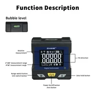 SHAHE Digital Electronic Level and Angle Gauge With Measure 4 * 90 and 2 *180 Degree Ranges Flip Up Display Angle Protractor 2