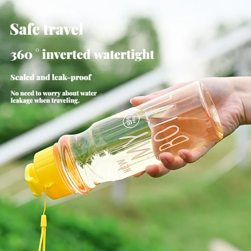 Sports Water Bottle Transparent Portable for Drinking Kitchen Tools 650ML for School Gym Travel Girl and Boy