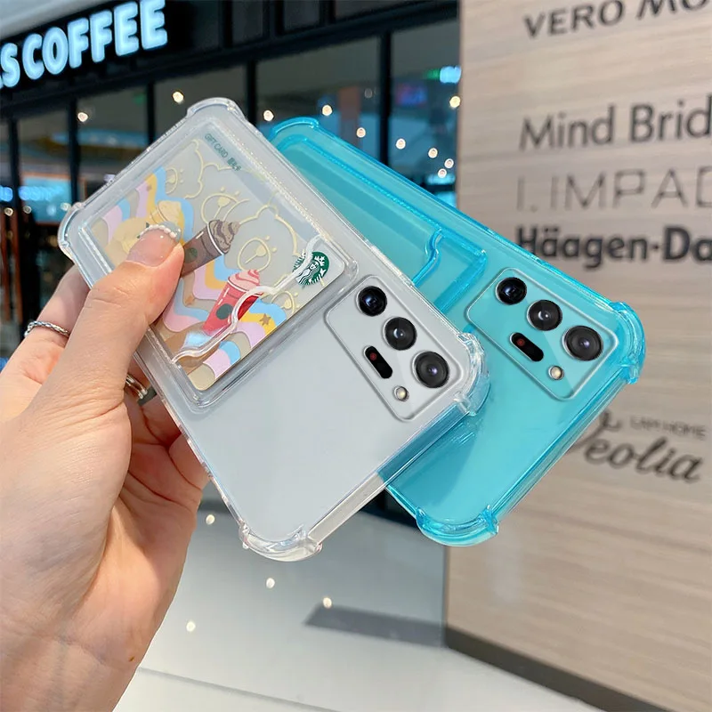 Elegant Clear Phone Case with Luxury Card Holder Wallet Design