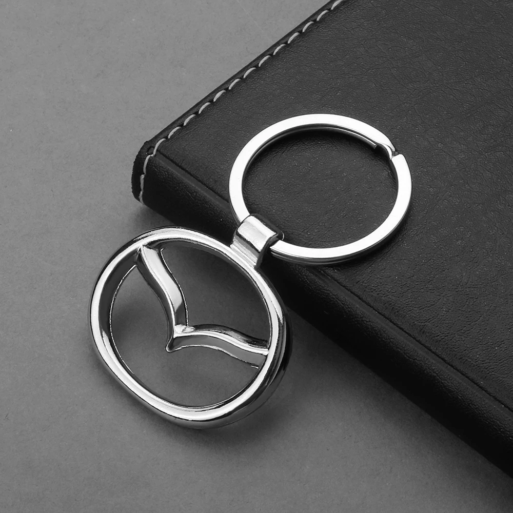 3D Metal and Leather Car Emblem Keychain Pendant Accessory