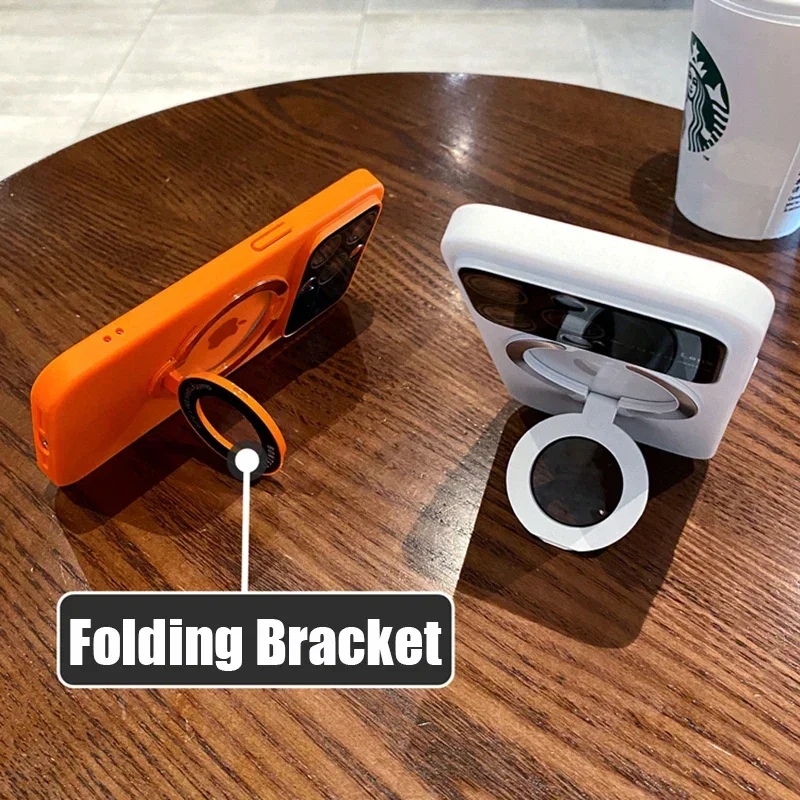 Enhanced Magnetic Flip Bracket with Large View Lens Protection and Hard Shell Cover