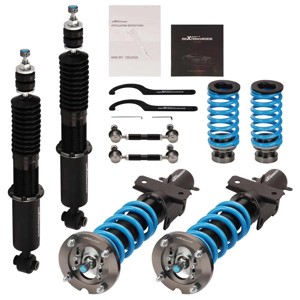 

MaXpeedingrods COT6 Adjustable Coilovers Struts Kit For Ford Mustang 2005-2014 24 Ways Adjustable Damper Height