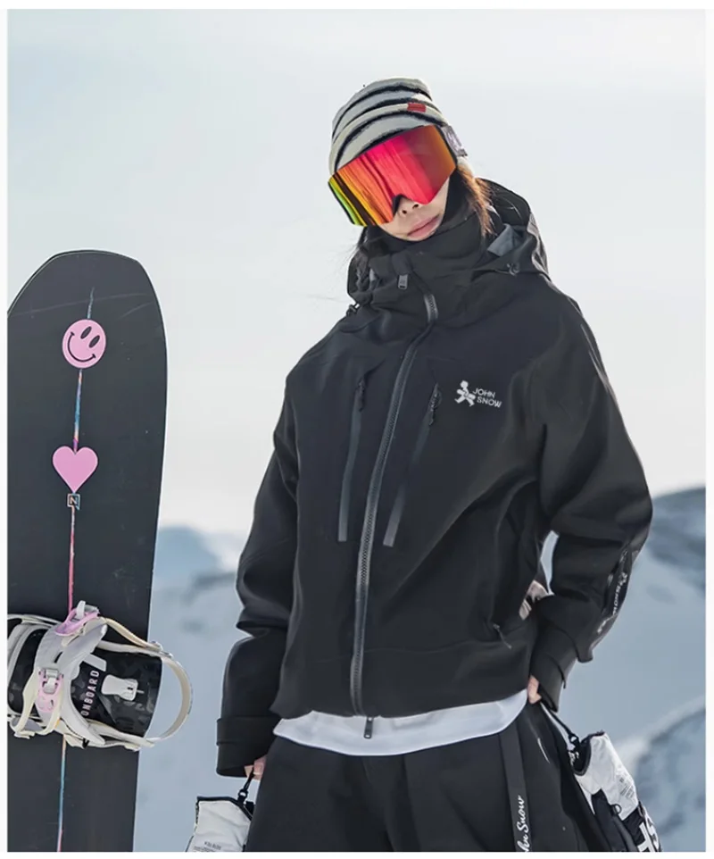 John Snow Men and Women's Winter Waterproof Warm Ski Jacket Professional Breathable Mountaineering Jacket Outdoor Snow Coat