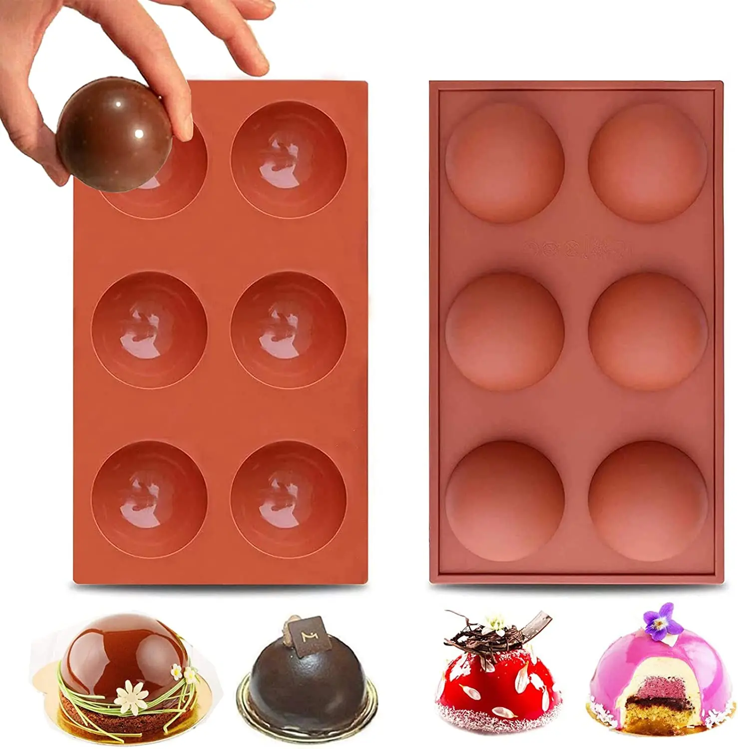 Chocolate Sphere Molds, Silicone Baking Mold, Round Ball Circle