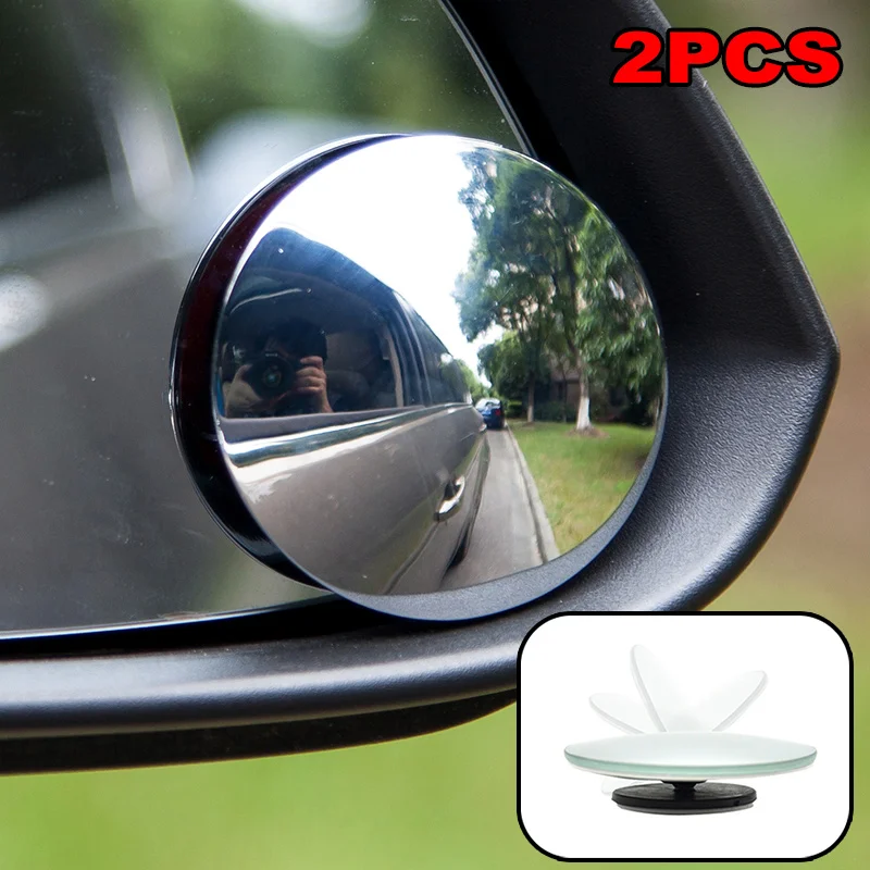 Blind Spot Mirror 2PC 360 Degree HD Frameless Ultrathin Wide Angle Round Convex Rear View Mirror for Car Reverse Car Accessories