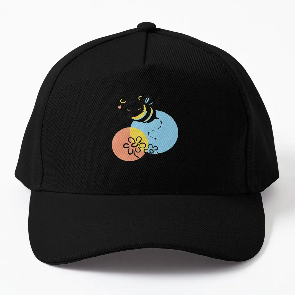 

Bee flying on flowers cute cartoon smiling spring bug Baseball Cap Trucker Hats Beach Bag Men'S Hats Women'S