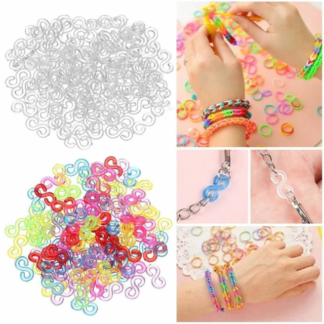 200pcs Loom Bands S Clips Colorful S Clips Loom Band Connectors Refills Kit  Loom Band Hooks