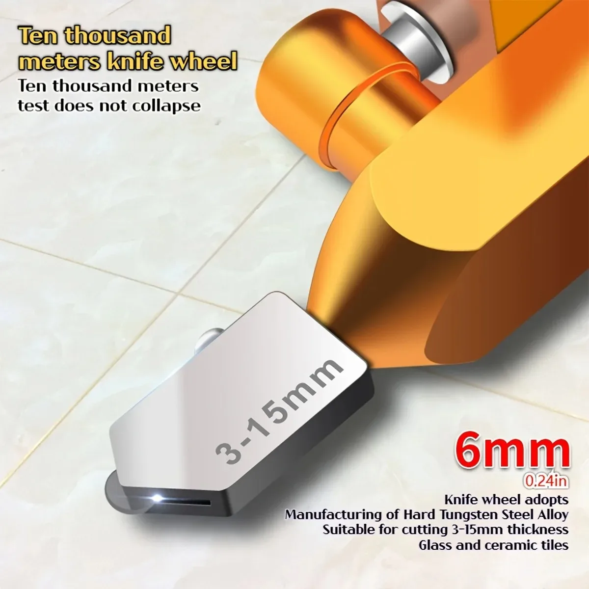 Cortador de azulejos de ceramica y vidrio 2 en 1, abridor, alicates, rueda de azulejos, rodillo de diamante, corte M
