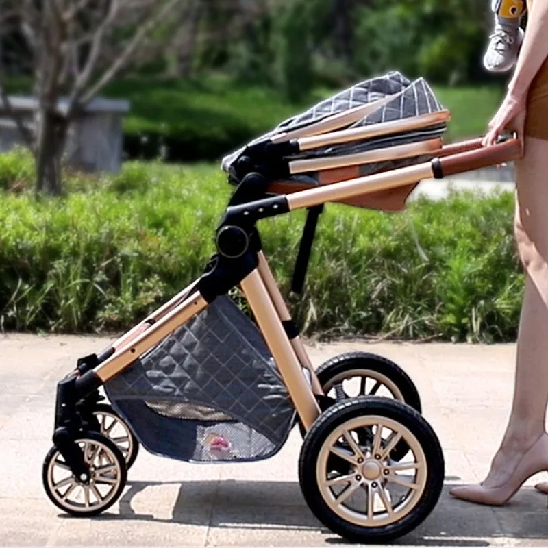 3-in-1 baby Stroller Adjustable Carrycot Infant Car Seats Lightweight Folding Two-way Shock-absorbing High Landscape
