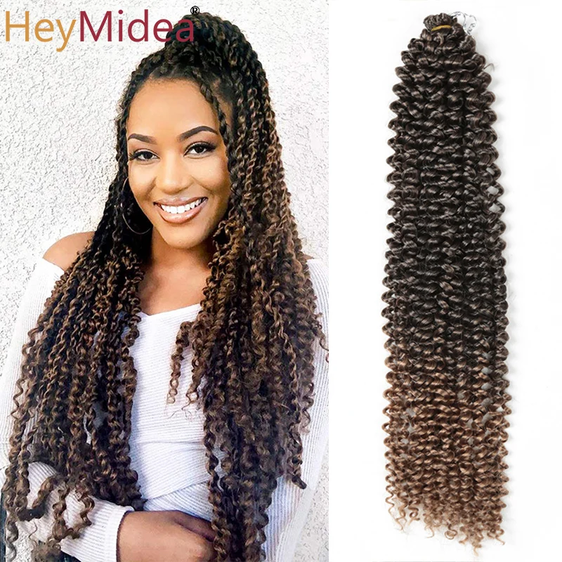 Synthetic Passion Twist Hair for Butterfly Locs Crochet Hair Water Wave Ombre Long Bohemian Spring Twist Braiding Hair Extension