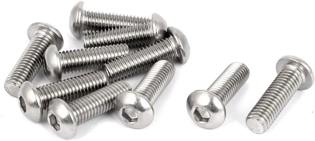 

Kidisoii M8 x 25mm Full Thread Button Head Socket Cap Screw Silver Tone 10 Pcs