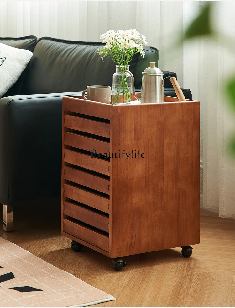 

French Retro Solid Wood File Data Cabinet Drawer Home Study Simple Modern Low Cabinet