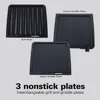 4-in-1 Indoor Grill & Electric Griddle Combo with Bacon Cooker,Opens Flat to Double Cooking Surface,Removable Nonstick Plates 4