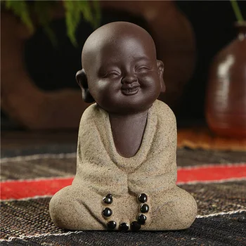 Buddha Statues Little Monk Color Sand Ceramic 10