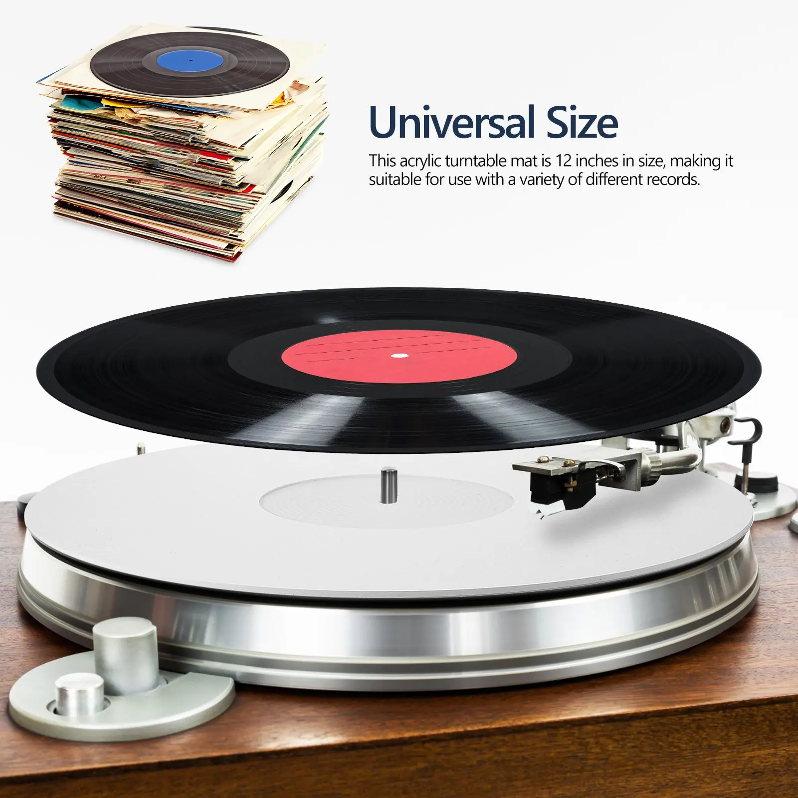 12 Inch White Acrylic Record Mat Vinyl Player Recorder Protective Turntable Slipmat Accessories Pad