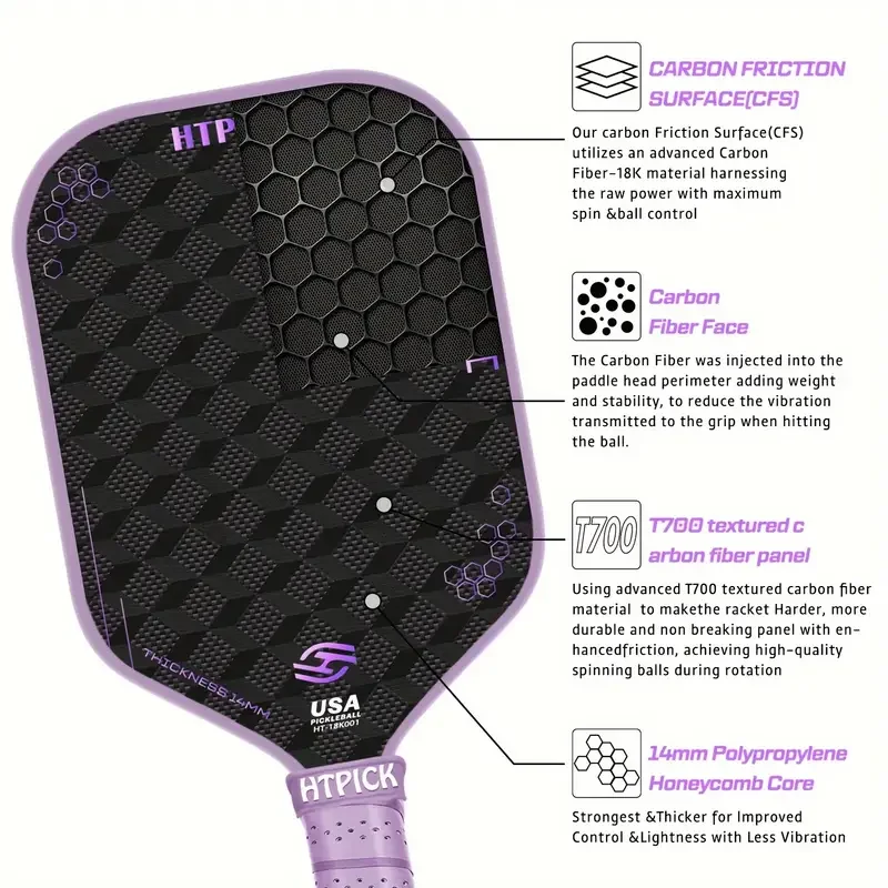 2個セット ピックルボール パドル T700生カーボンファイバー 灰色 ピンク 2個セット ピックルボール パドル T700生カーボンファイバー 灰色