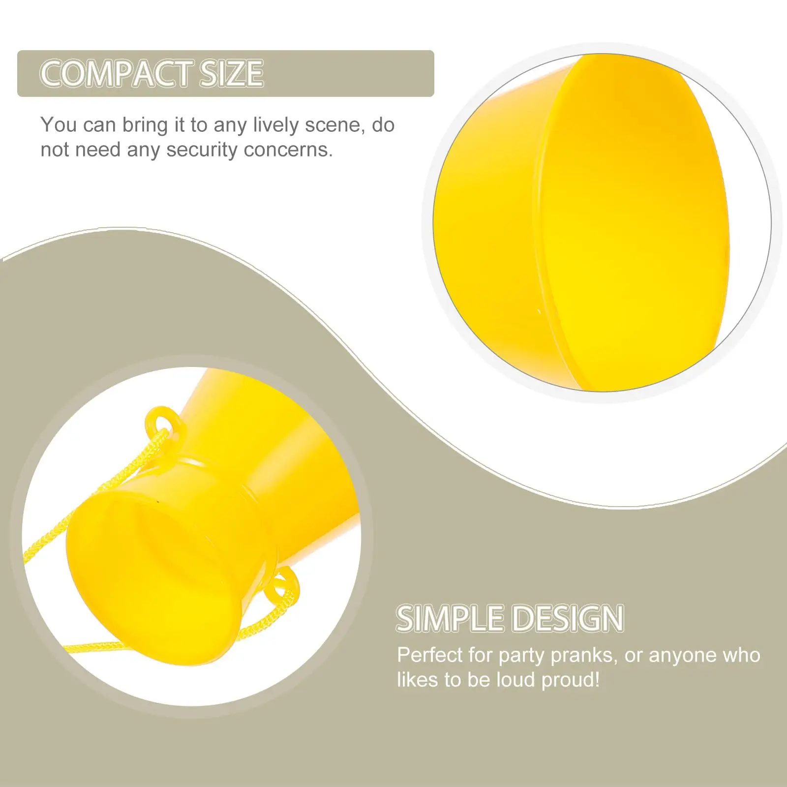 Yellow Plastic Cheer Megaphone Horn Party Noise Maker Toy Loudspeaker Toddler Toys Versatile Ceremonies Concerts Outdoor