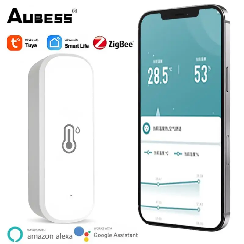 

WIFI Zigbee Smart Temperature And Humidity Sensor Battery Powered Tuya Smart Life App Remote Control For Alexa Google Home