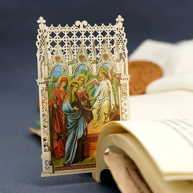 Religious Figure Image Icon Card Hollowed Out Carved Bookmark Christian Catholic Gift Church Souvenir