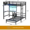 Bunk Bed Twin Over Twin W Desk, Led Lights & Storage Shelves and Drawers, Safety Guardrail and Ladder, L-Shaped Children Bed 5