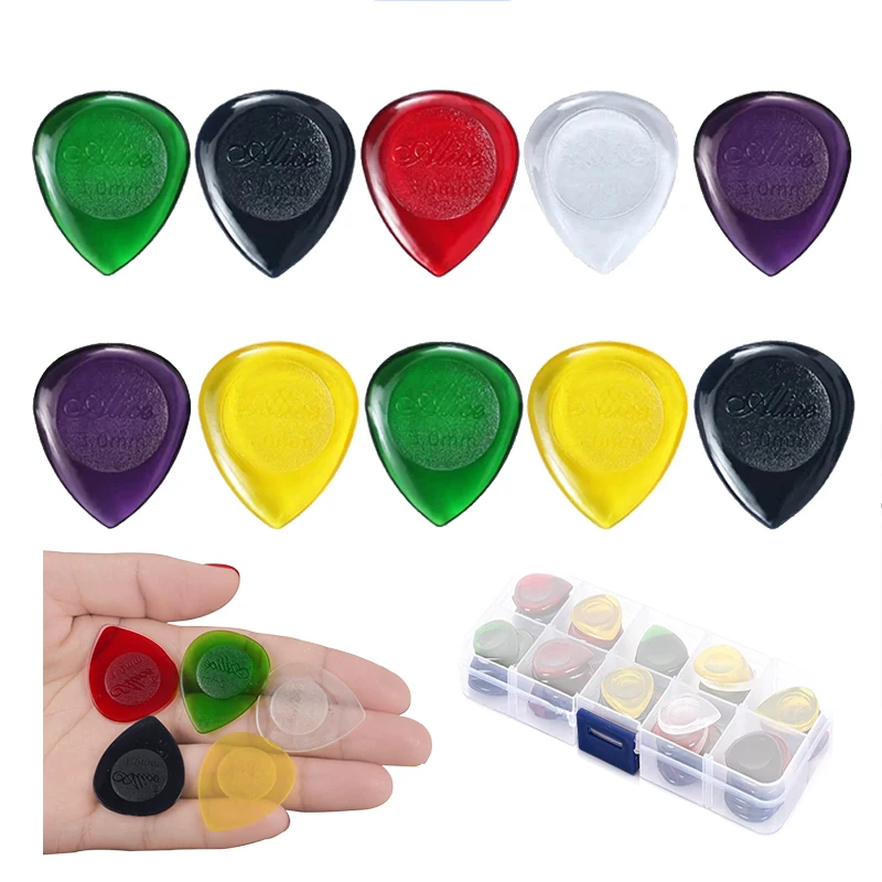 박스가있는 30pcs 기타 픽 물방울 모양 ABS 플렉트럼 1/2/3mm 일렉트릭 기..