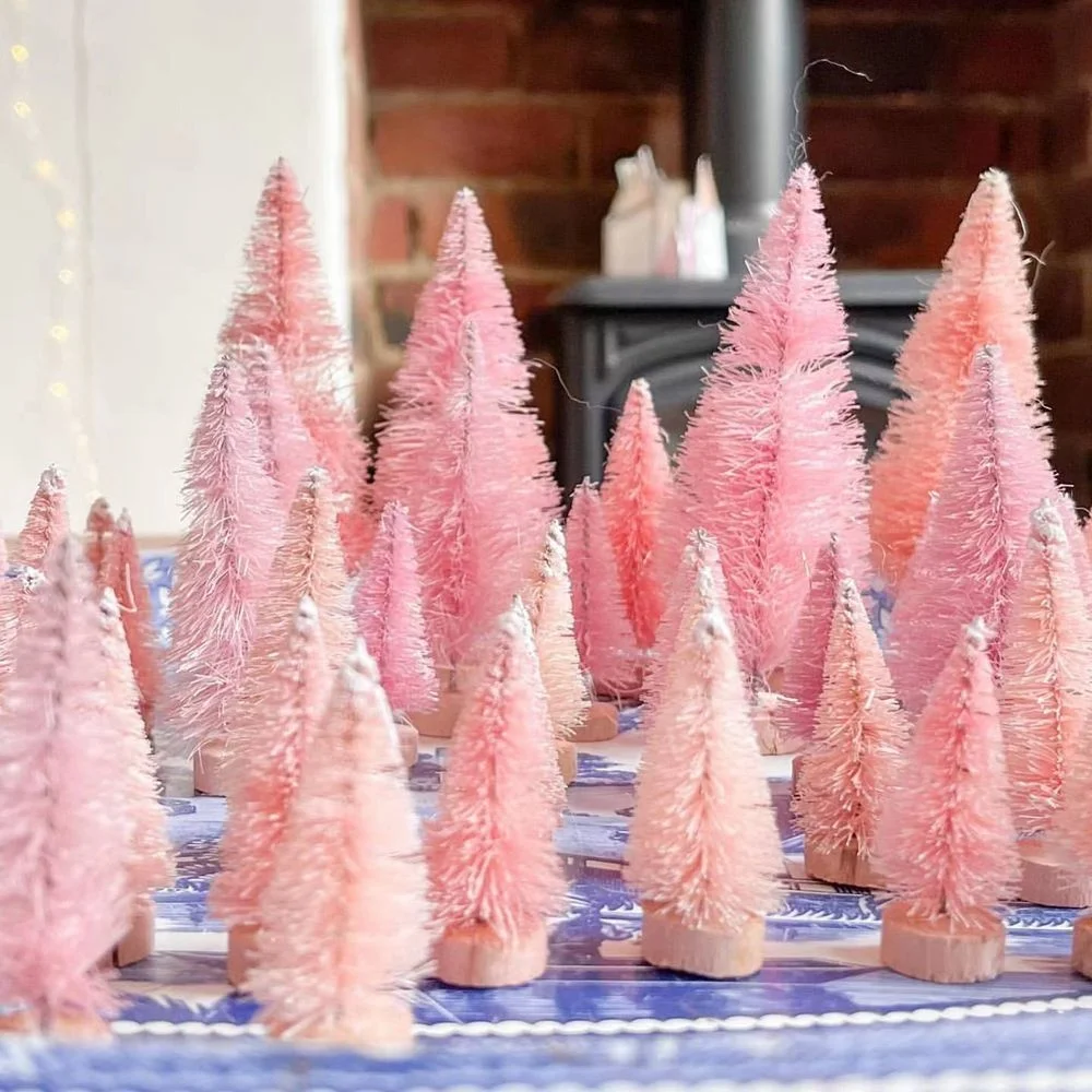 8Pcs/set Mini Christmas Pine Tree Multi Size Colorful Trees Xmas Home Desktop Ornaments Noel Party Table Decorations Supply christmas tree ornaments mini christmas tree