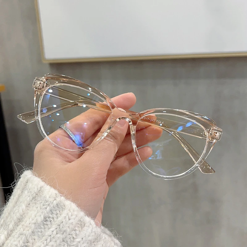 

Anti-Blue Glasses Women Men Fashion Simple Computer Eyeglasses Cat Eye Optical Spectacle Frame New Office Computer Goggles