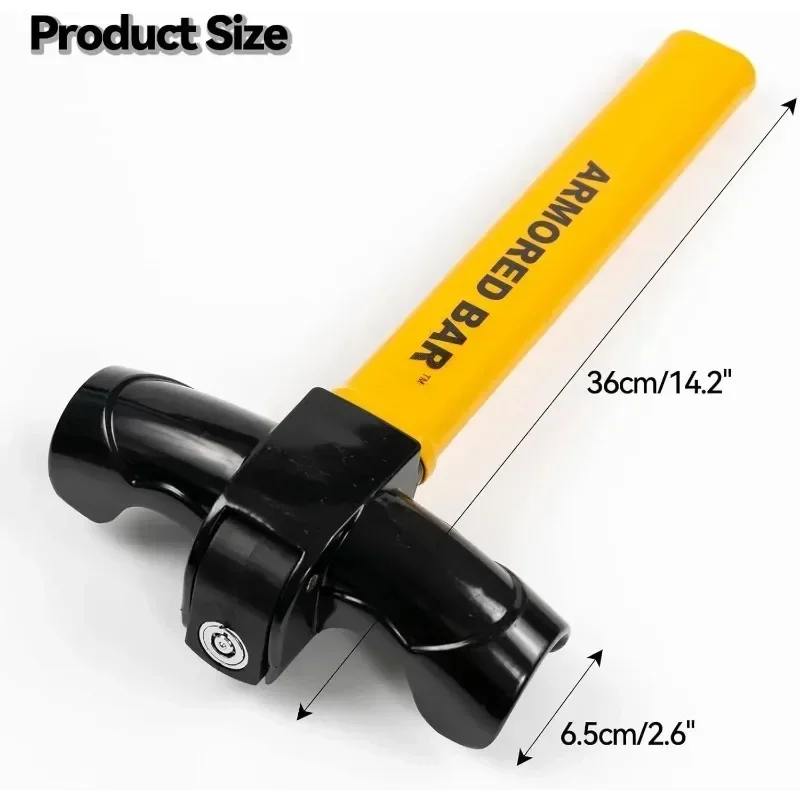 Durable Rotating T-Shaped Anti-Theft Steering Wheel Lock with Keys