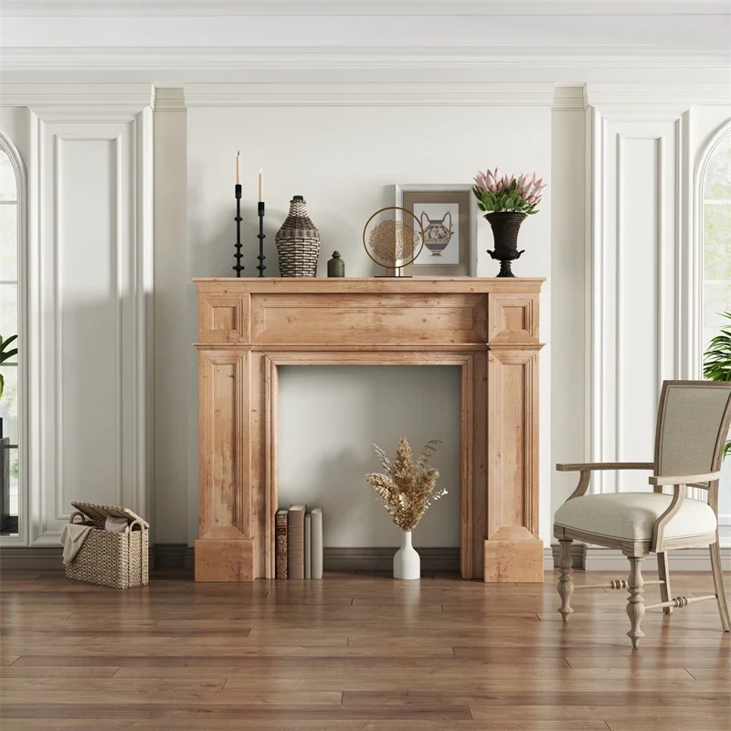 American-Style Solid Wood Vintage Bed & Breakfast Fireplace Curio Cabinet French-Style Simple Hob Storage Wedding Shooting Props