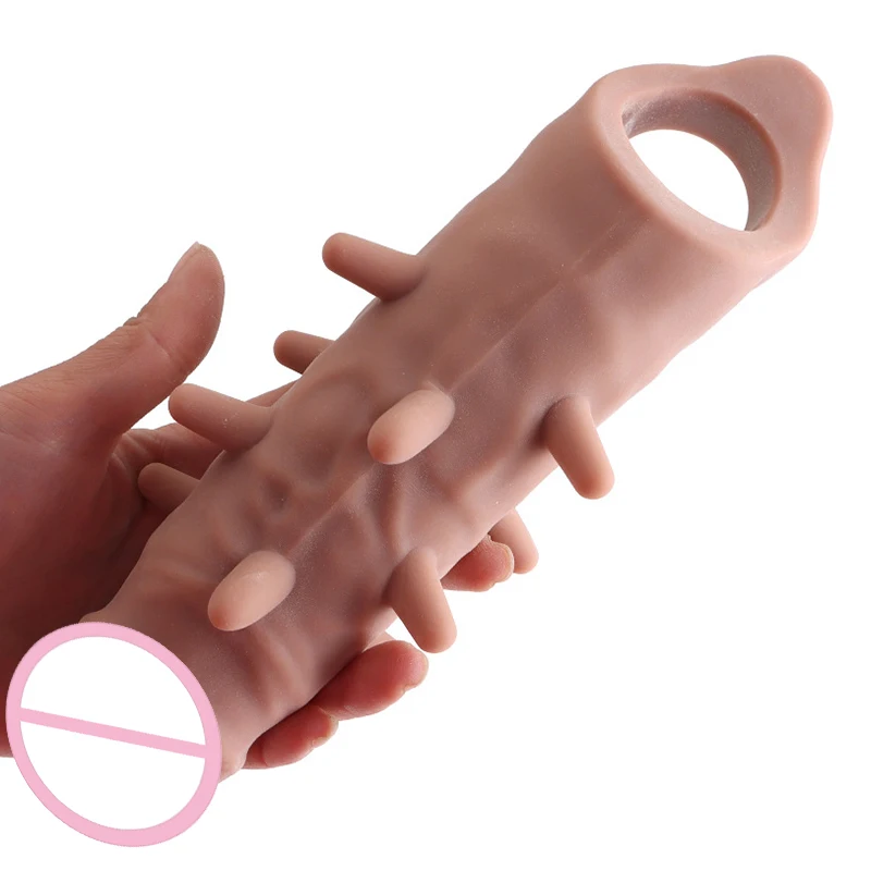 Spike Big Penis Sleeve Condom Adult Sex Toys For Men Sexshop 23cm Bigger Cock Extender Extended Dick Enlargement Reusable |