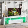 LED TV Stand with Storage Lights for 55/65/70/75 inch TV, TV Console Table with High Glossy Entertainment Center for Gaming 2